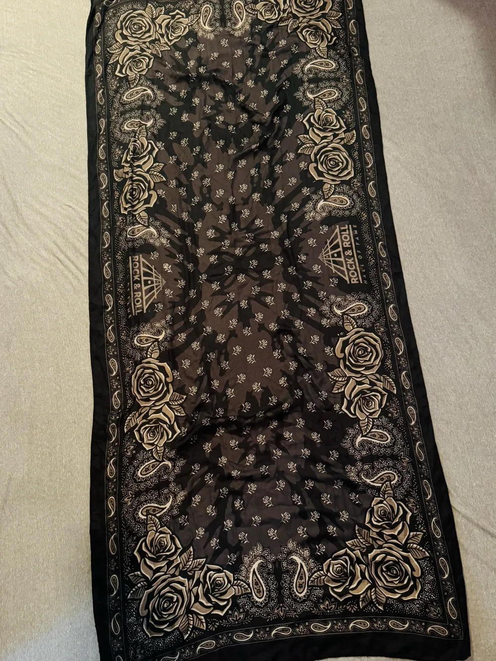 Black Floral Bandana Scarf - Rock & Roll Hall of Fame